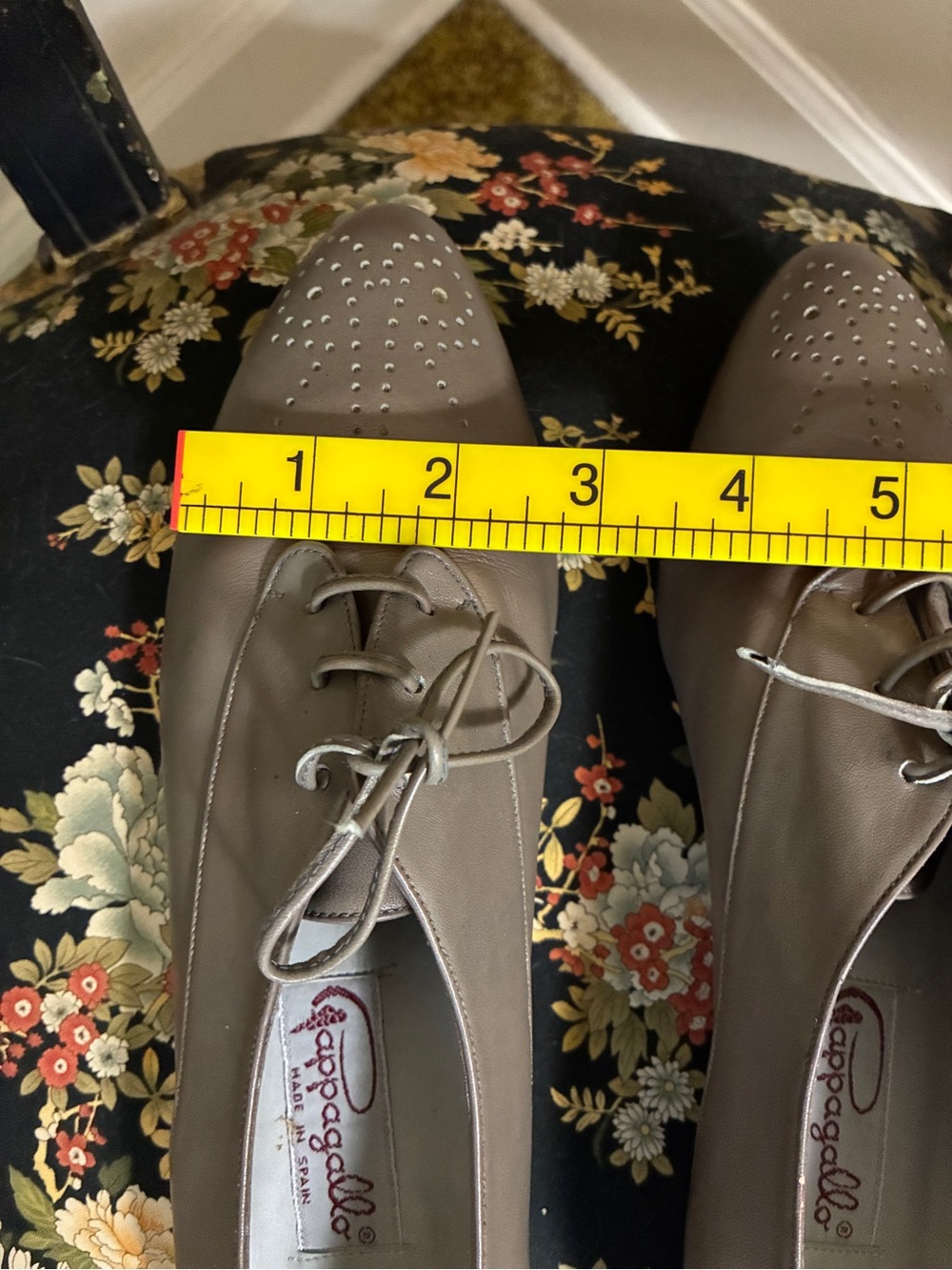 NWOB Vintage Pappagallo Made in Spain Taupe Leather Lace-Up Oxfords - Picture 14 of 14